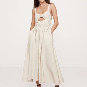 Viscose-Linen Dupioni Bow-Front Maxi Dress